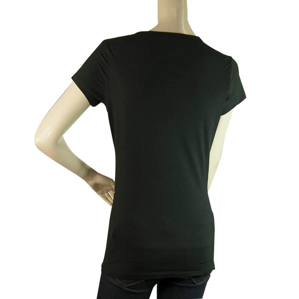 John Richmond Black White Abstract Print T-shirt Rhinestone top size 44 - 2