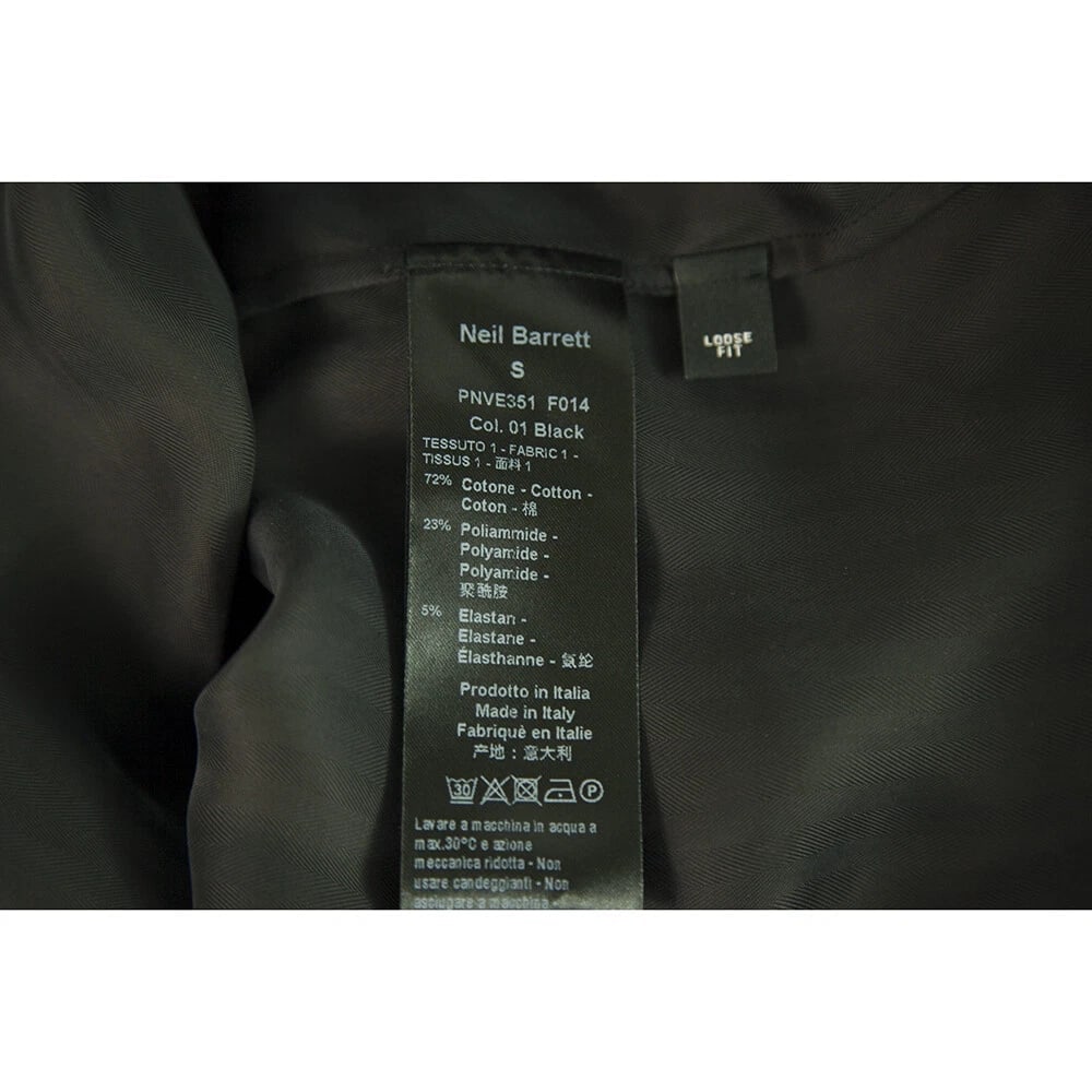 Neil Barrett Black Off Shoulders Ruffled Loose Mini Dress size S - 4