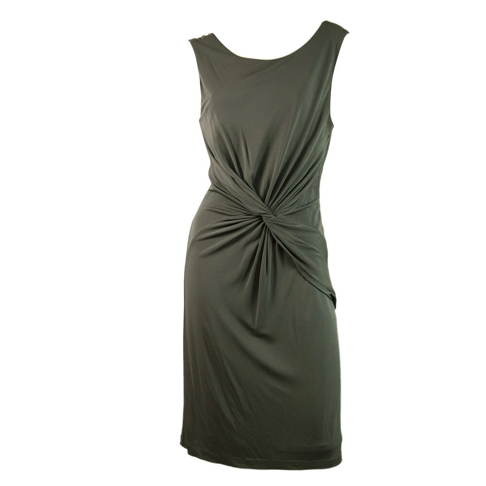 Halston Heritage Gray Sleeveless Twist Knot Knee Length Dress size 6 - 6