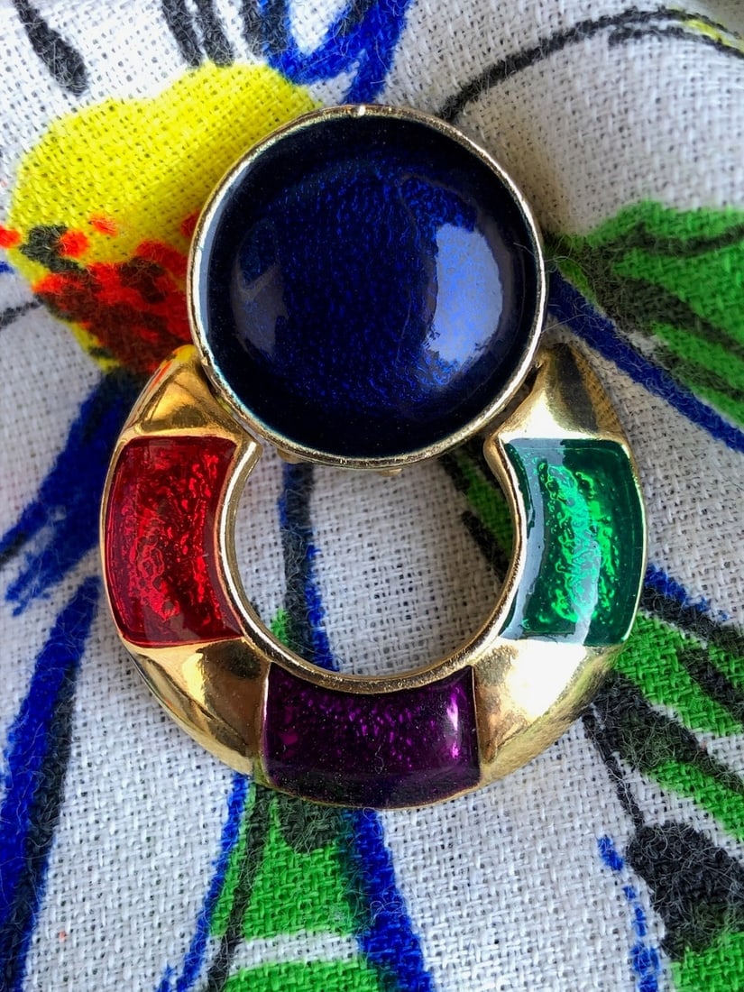 Vintage 1980s Doorknocker Hoop Earrings Clip On - 4