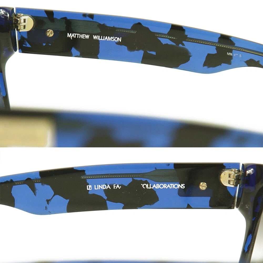 Matthew Williamson X Linda Farrow Blue Black Designer Sunglasses - 6