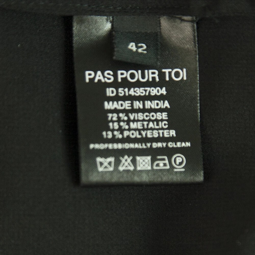 Dodo Bar Or Black Blue Silver Sheer Floral Long Sleeves Tunic Blouse Top Size 42 - 4