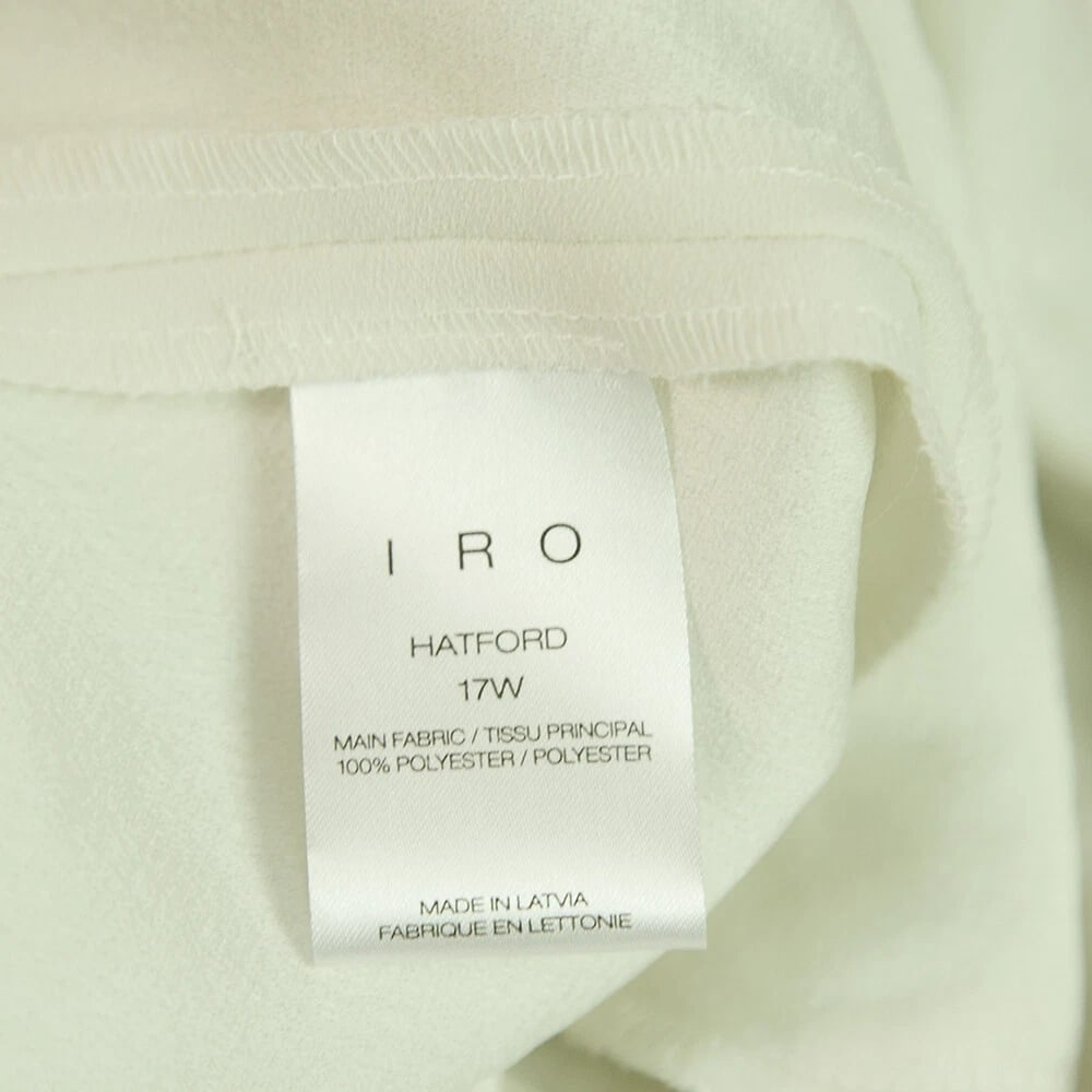 IRO Hatford Ivory White Silky Open Back Overall Jumpsuit Pants size 38 - 4