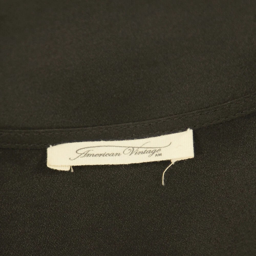 American Vintage Black 100% Silk Basic Tank Top Sleeveless T-Shirt sz S - 3