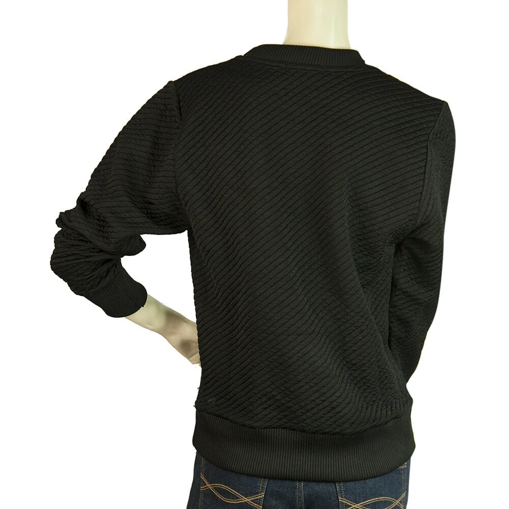 Surface to air Black Polyester Sweatshirt Long Sleeves Top Blouse size 36 - 2