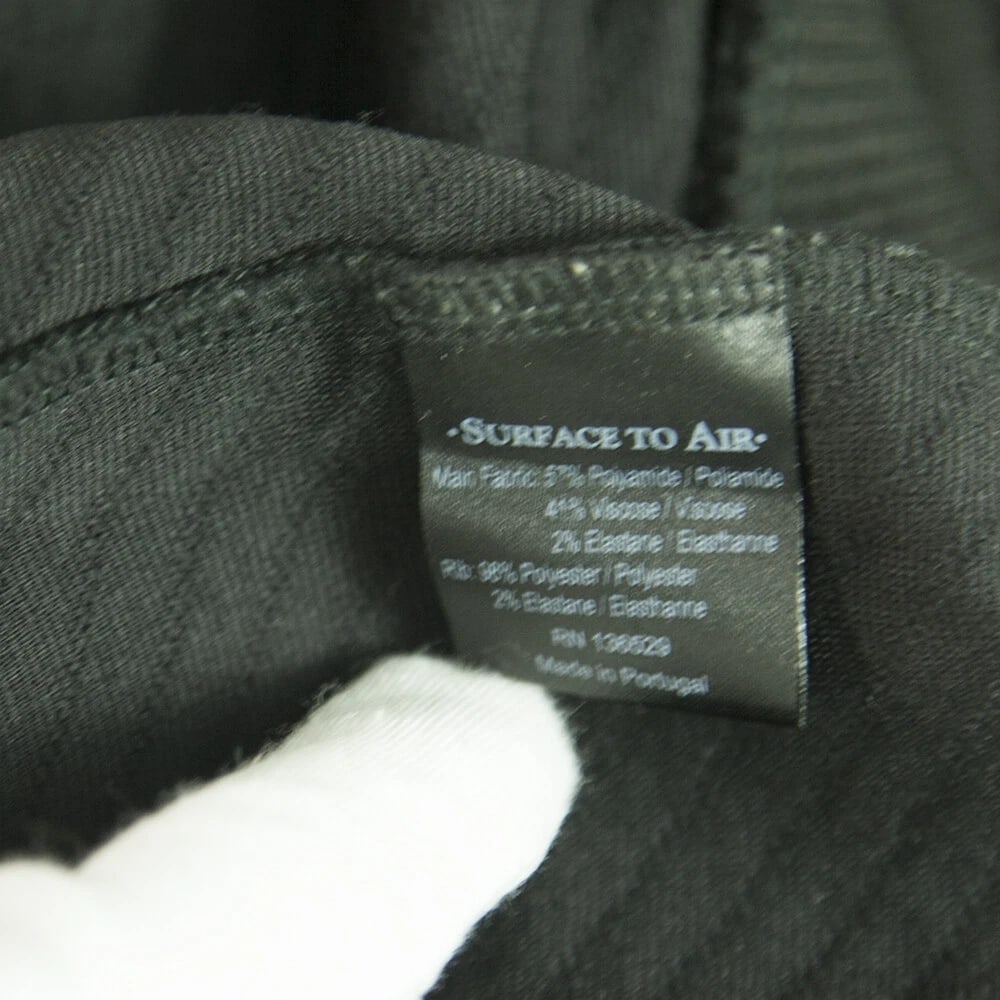 Surface to air Black Polyester Sweatshirt Long Sleeves Top Blouse size 36 - 4