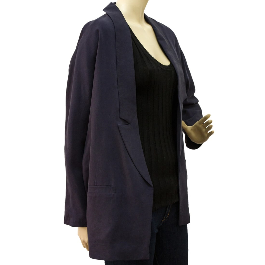J'aime Les Garcons Blue Boyfriend Oversize Cotton Summer Blazer jacket size S - 3