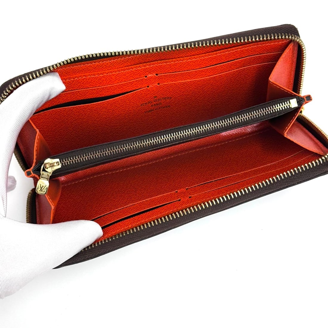 LOUIS VUITTON Zippé Clémence wallet in Monogram canvas and orange - 7