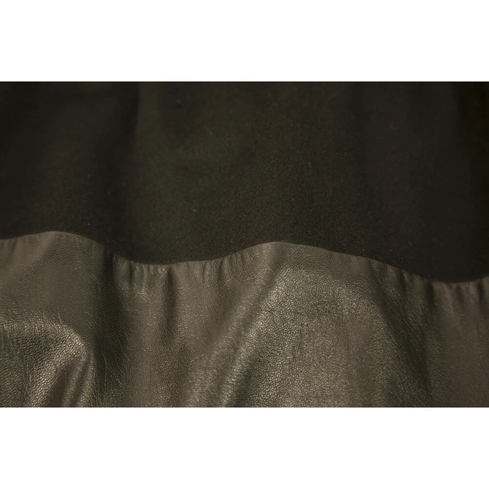 Thakoon Black Lambskin Leather & Angora Wool Paper Waist Mini Skirt Size 4 - 4