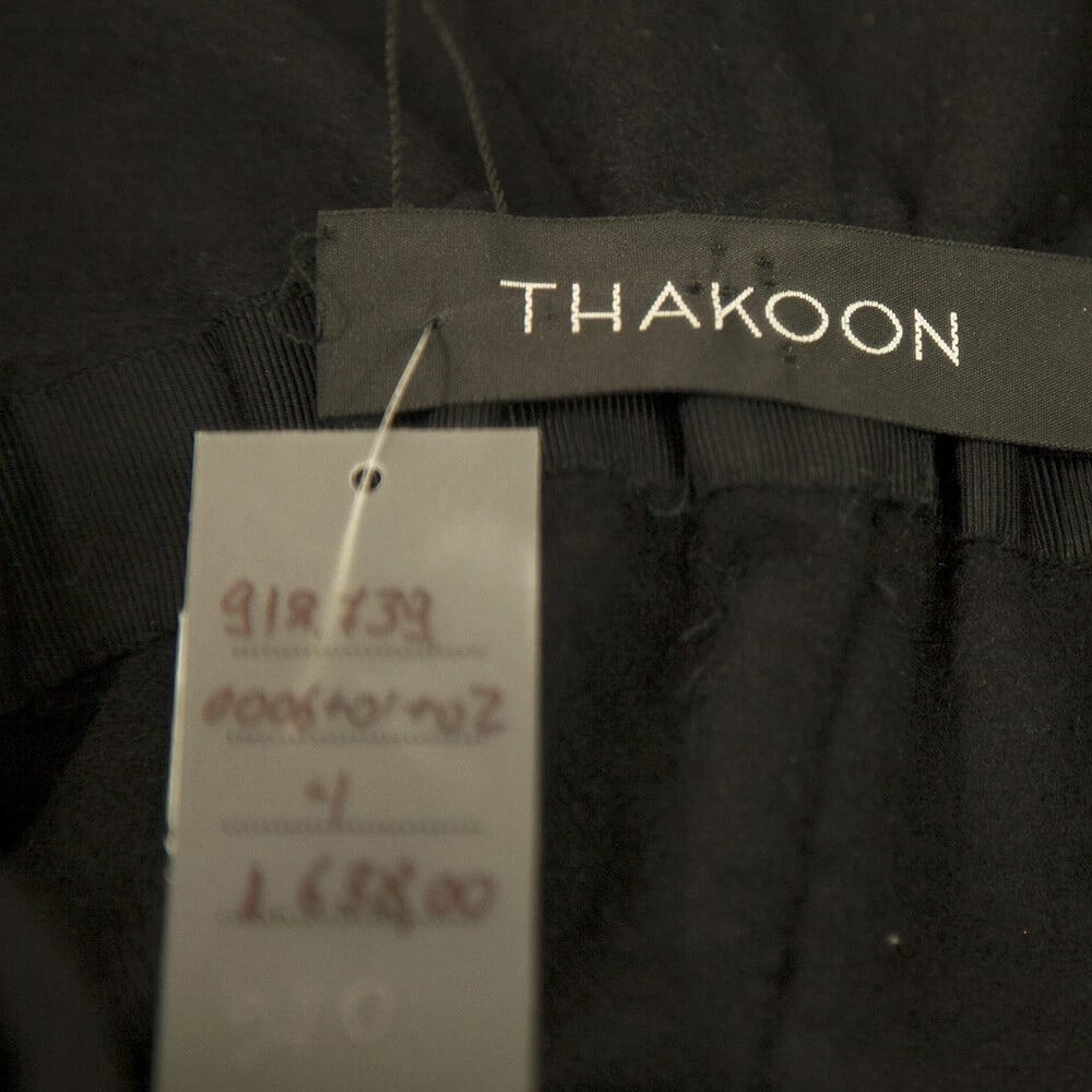 Thakoon Black Lambskin Leather & Angora Wool Paper Waist Mini Skirt Size 4 - 7