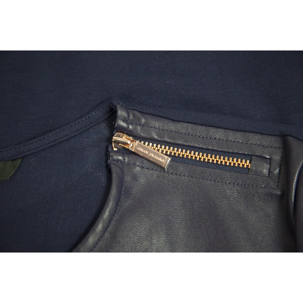 Armani Exchange Purple Faux Leather Front w. Zipper T- Shirt Top Size S/ P - 4