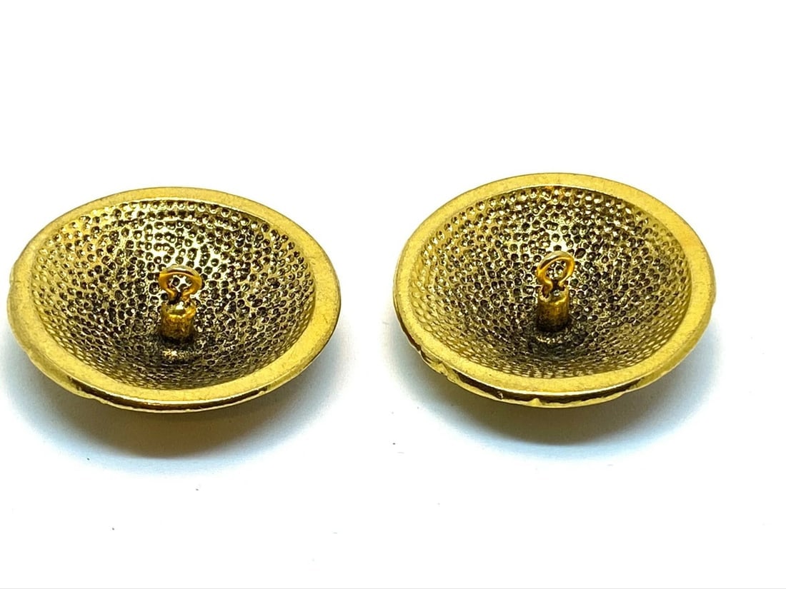 Versace Vintage Half Medusa Head Shank Dome Button with Mustard color lacquer - 6