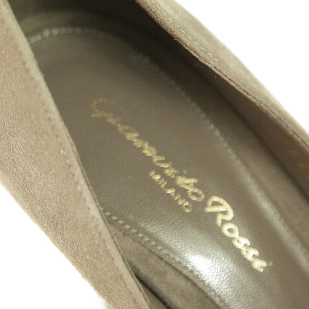Gianvito Rossi Taupe Suede Round Toe Pumps Slim High Heels Shoes size 37 - 9