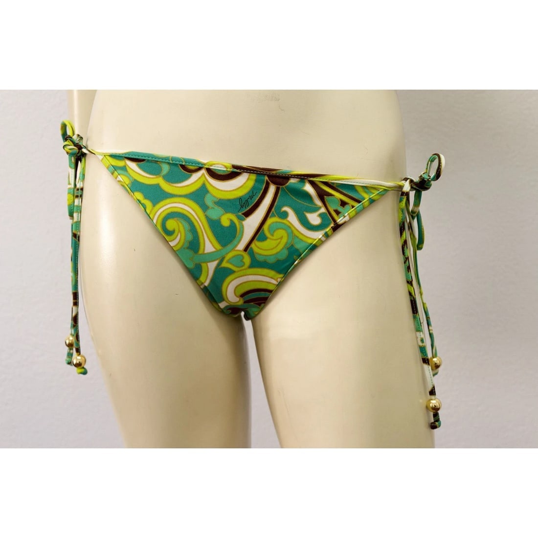 Milly Cabana Green and Brown Kaleidoscopic Print Bikini Swimsuit Swimwear size S - 3