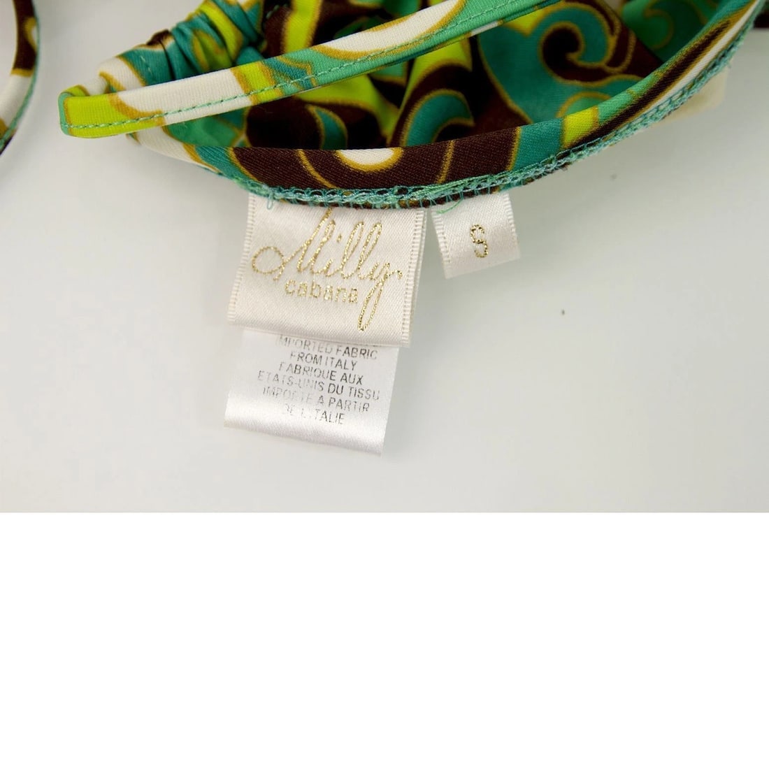 Milly Cabana Green and Brown Kaleidoscopic Print Bikini Swimsuit Swimwear size S - 7