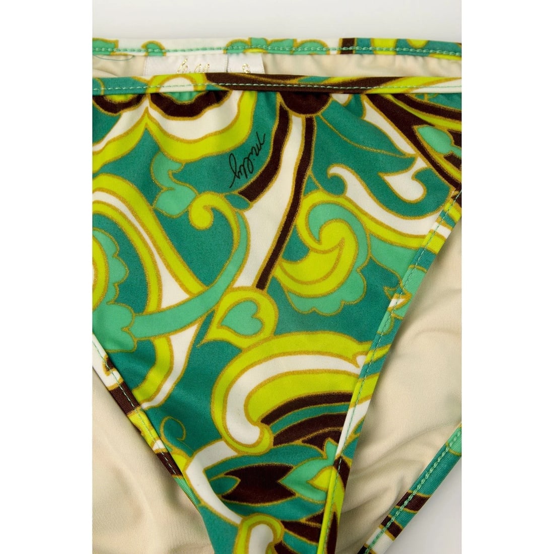 Milly Cabana Green and Brown Kaleidoscopic Print Bikini Swimsuit Swimwear size S - 9
