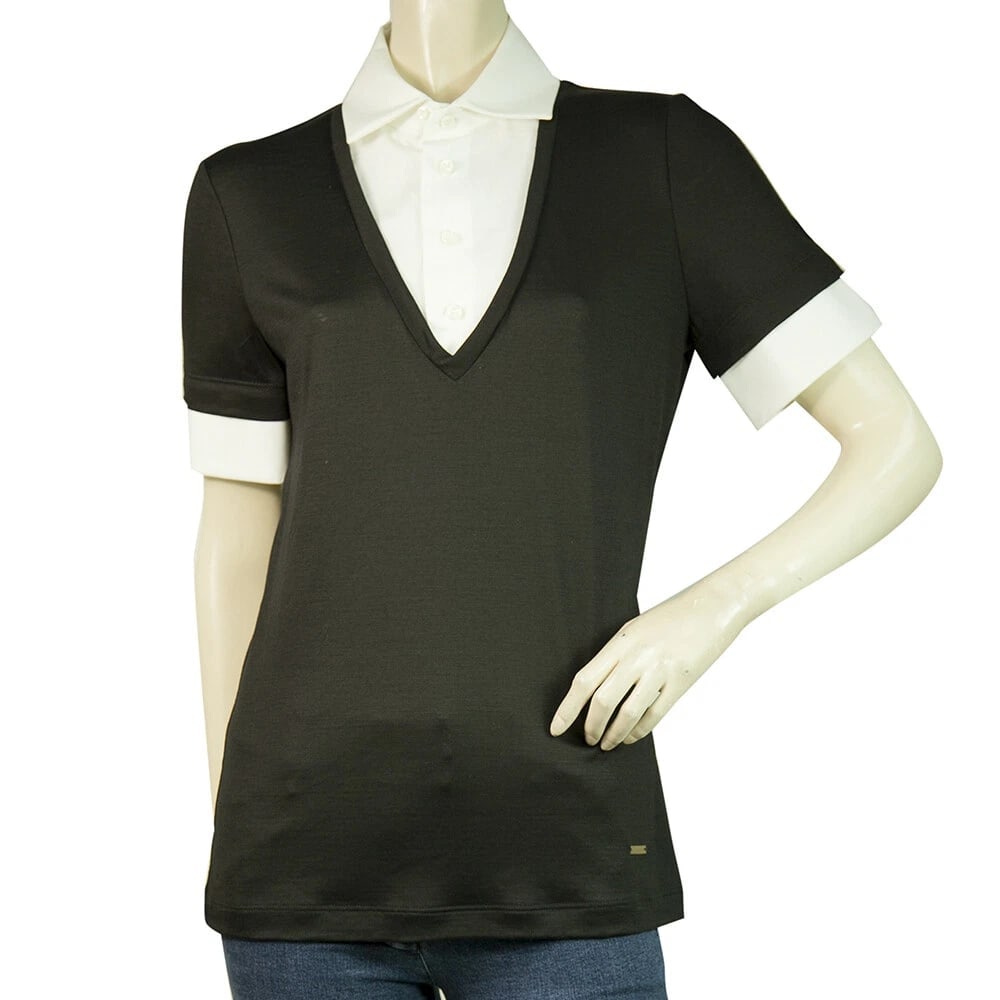 Dsquared2 D2 Black Wool knit White Cotton Collar Short Sleeve Top Blouse size XL: Title:Dsquared2 D2 Black Wool knit White Cotton Collar Short Sleeve Top Blouse size XL Description:Dsquared2 D2 Black Wool knit White Cotton Collar Short Sleeve Top Blouse size XL Beautiful and elegan