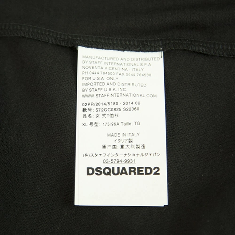 Dsquared2 D2 Black Wool knit White Cotton Collar Short Sleeve Top Blouse size XL - 5