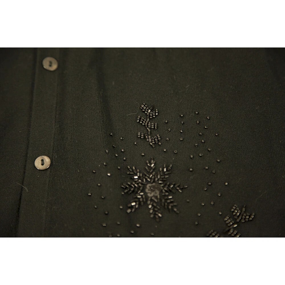 Delmod Black Knit Sleeveless Turtle Neck Top- 42 Sequins Cardigan- 46 Twin Set - 4