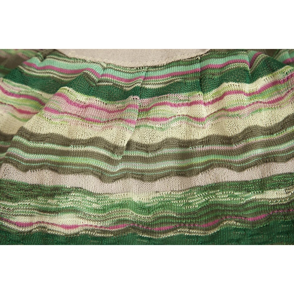 M Missoni Multicolored Halter Neck Striped Mini length belted dress Size 42 - 5