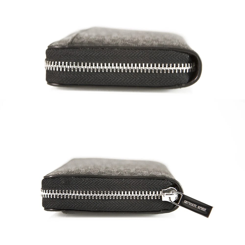 Michael Kors - Cooper Black Logo Canvas Zip Around Smartphone Wallet , New - 3