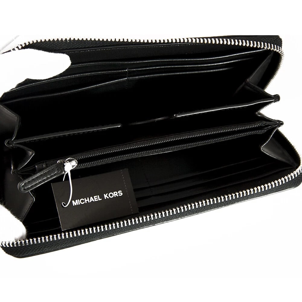 Michael Kors - Cooper Black Logo Canvas Zip Around Smartphone Wallet , New - 5