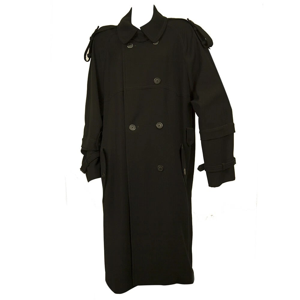 Maura Styled By Claudia Sträter Black Trench Double Breasted Long Coat size 44 - 6