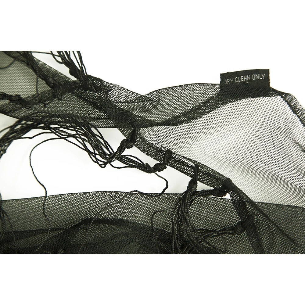 Black Sheer Floral Pink & Gold Sequins Triangle Scarf Shawl with Fringes - 7