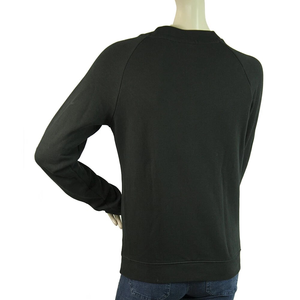 Adidas Black White Logo Activewear Sport Sweatshirt Top sz UK 8 Fr 36 I 40 - 2