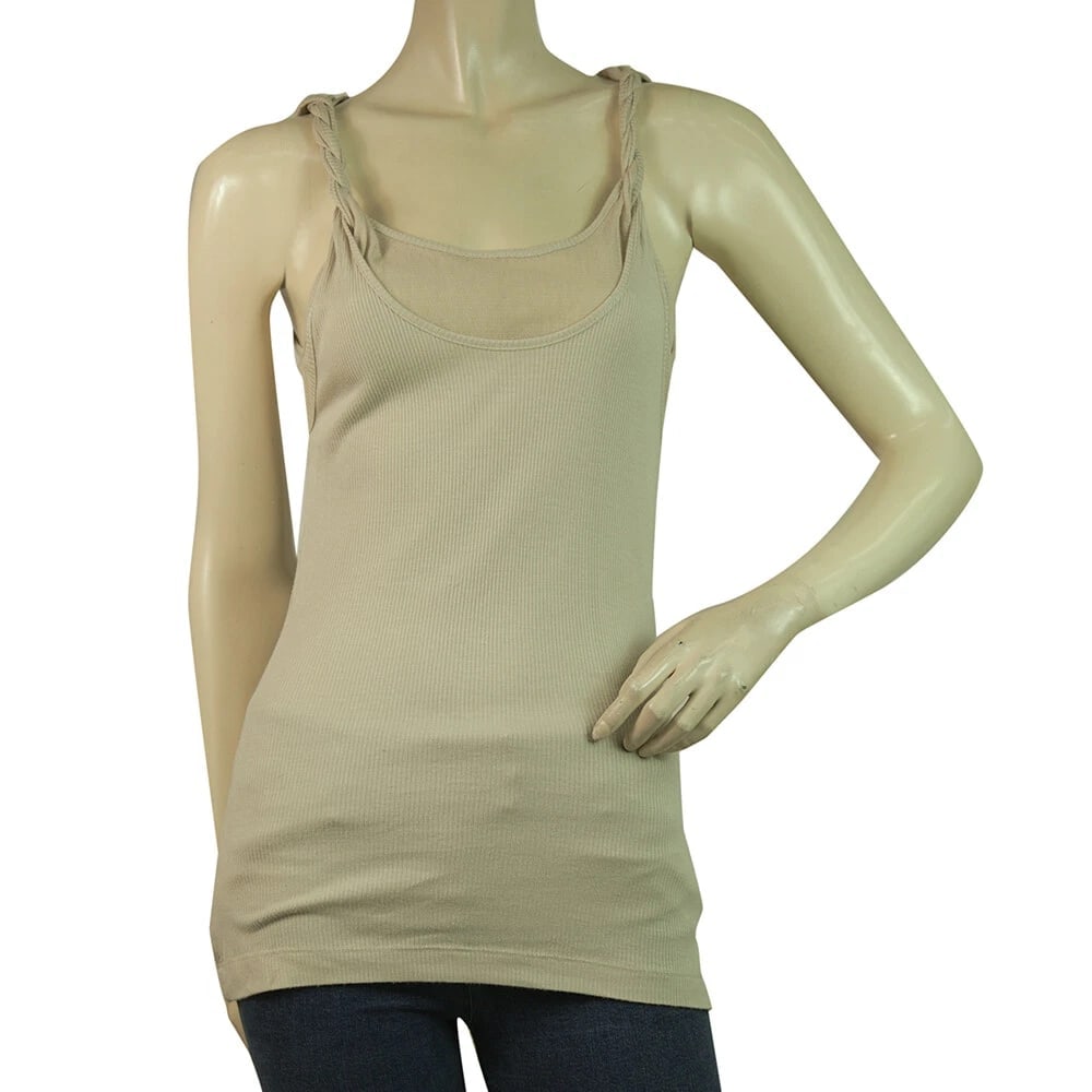 Robert Rodriguez Beige Ribbed Braided Straps Long Tank Sleeveless top Sz S: Title:Robert Rodriguez Beige Ribbed Braided Straps Long Tank Sleeveless top Sz SDescription:Robert Rodriguez Beige Ribbed Braided Straps Long Tank Sleeveless top Sz S For every day comfort without