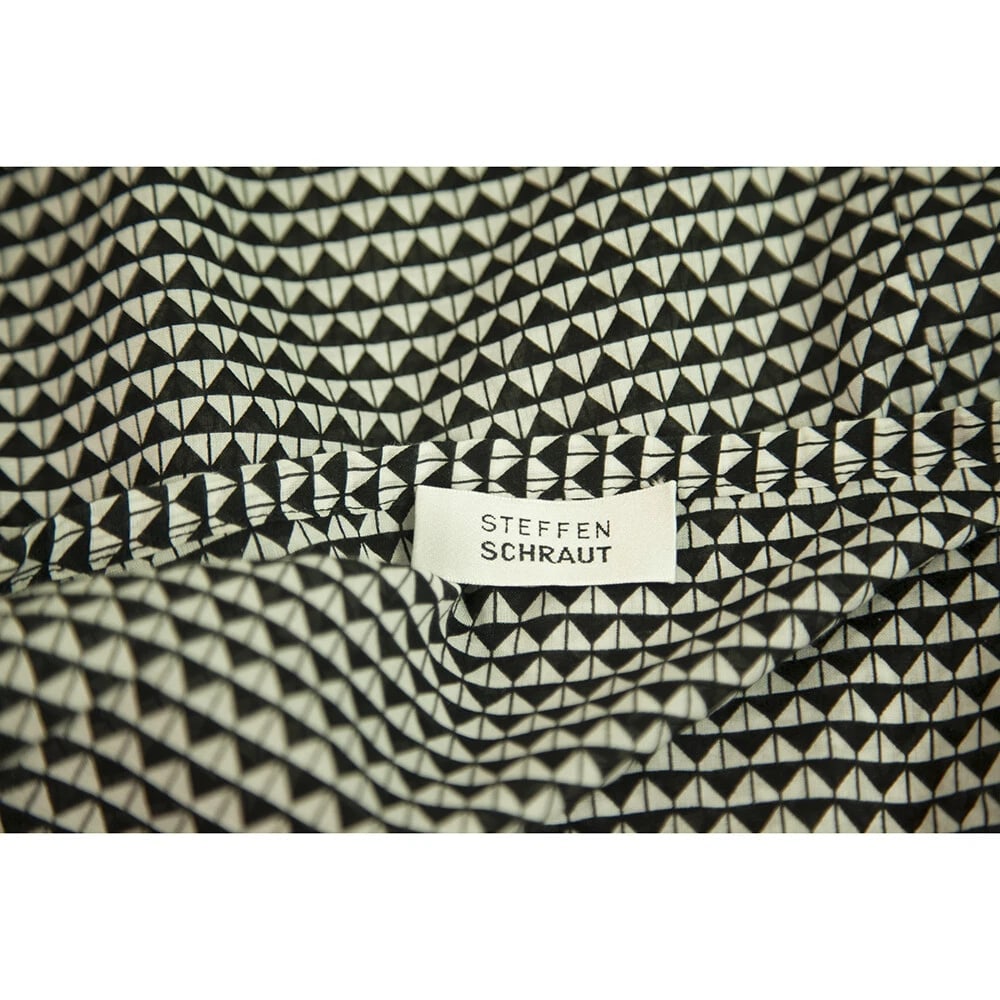 Steffen Schraut Black & White Beaded Tunic Geometrical Tie Front Top Blouse 34 - 3