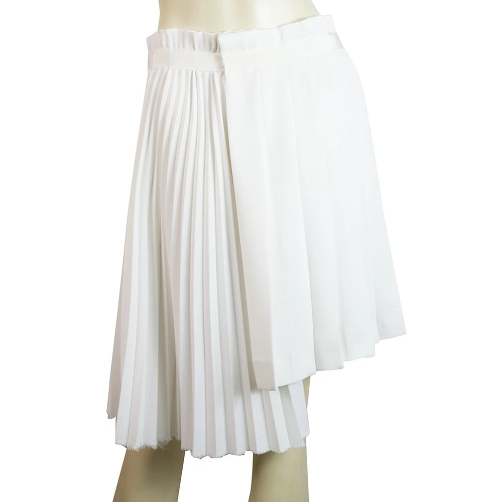 Ermanno Scervino White Asymmetric Pleated High Waist Skirt size 40 - 2