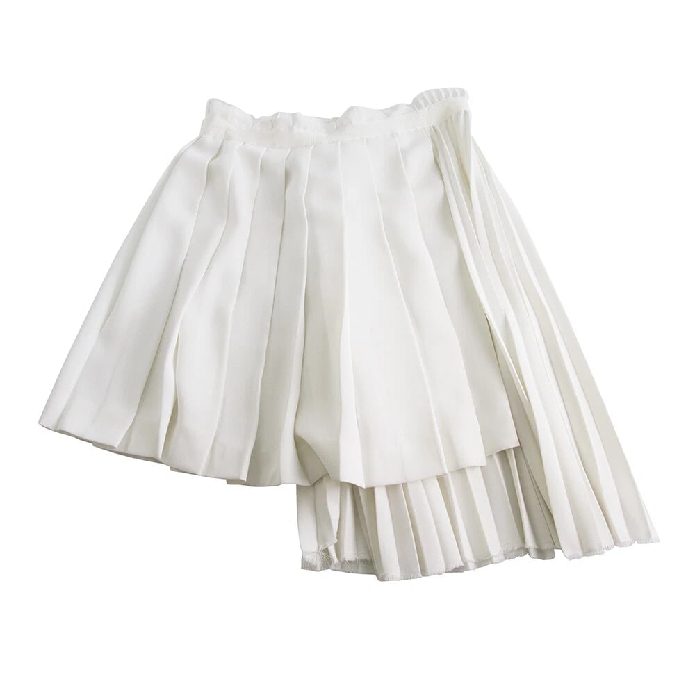 Ermanno Scervino White Asymmetric Pleated High Waist Skirt size 40 - 4