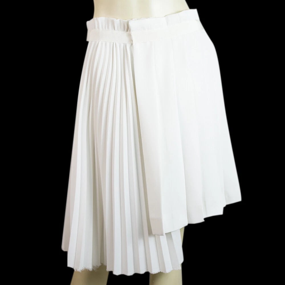 Ermanno Scervino White Asymmetric Pleated High Waist Skirt size 40 - 7