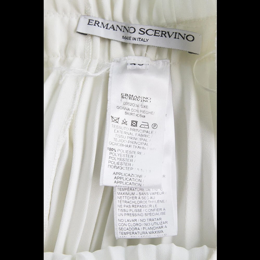 Ermanno Scervino White Asymmetric Pleated High Waist Skirt size 40 - 8