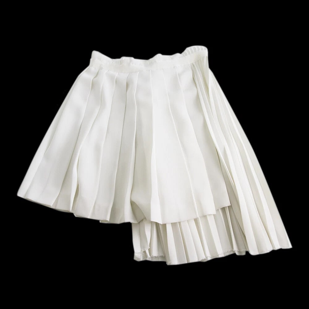 Ermanno Scervino White Asymmetric Pleated High Waist Skirt size 40 - 9