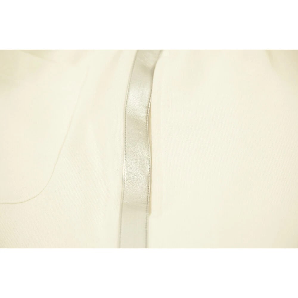 Giorgio Brato Women's White Cotton Gray Leather Strap Bermuda Shorts size XS - 4