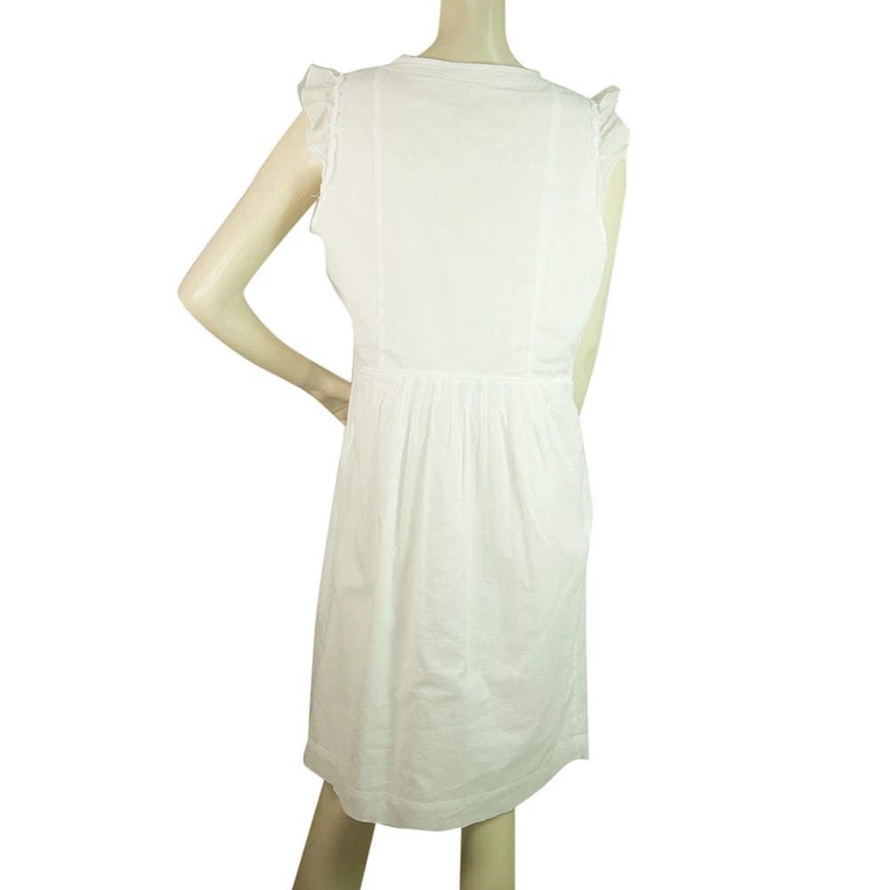 Burberry Brit Knee Length White Sleeveless Frill Details Summer Dress sz UK 12 - 2