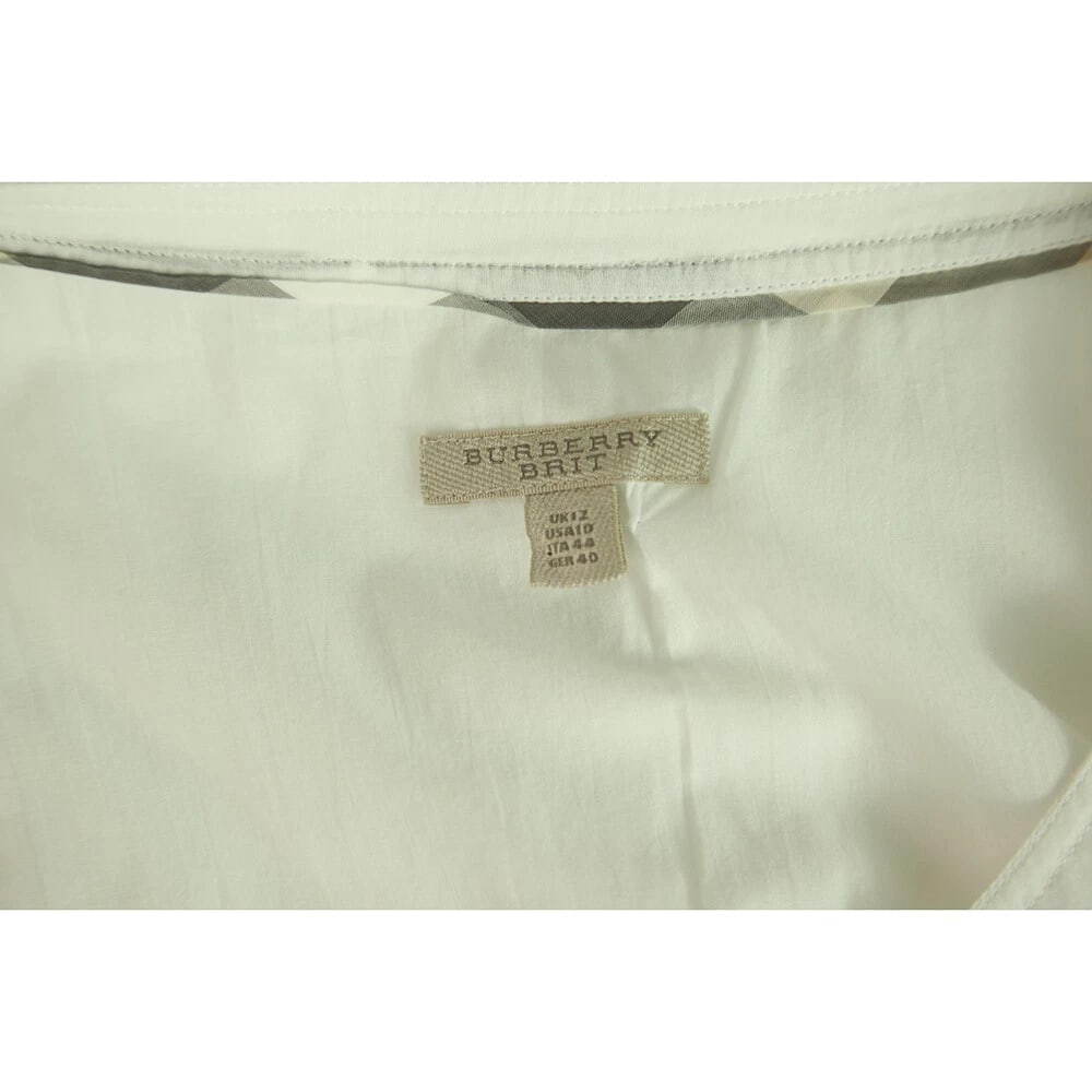 Burberry Brit Knee Length White Sleeveless Frill Details Summer Dress sz UK 12 - 3