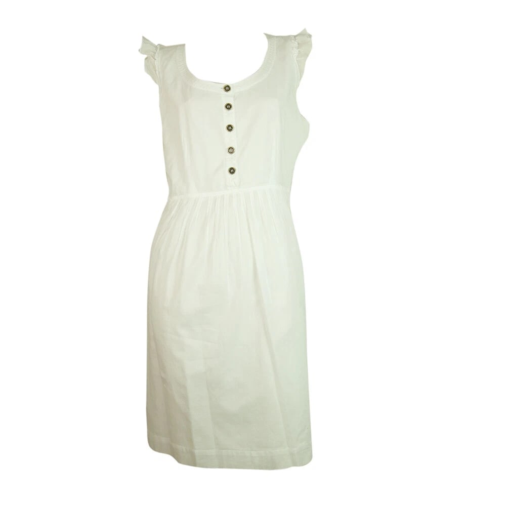 Burberry Brit Knee Length White Sleeveless Frill Details Summer Dress sz UK 12 - 5
