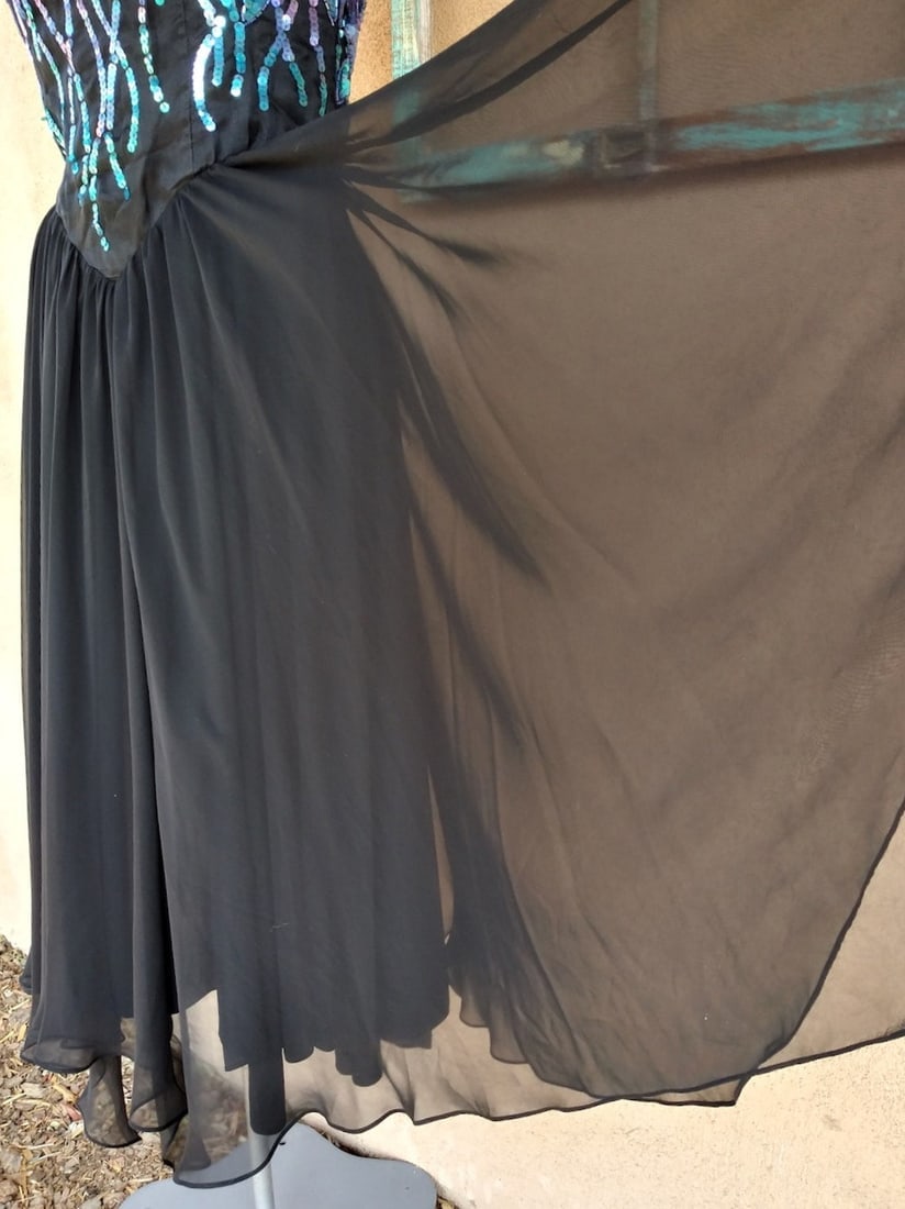 Vintage 1980s Strapless Sequin Dress Eletra Casadei Sz S M - 7