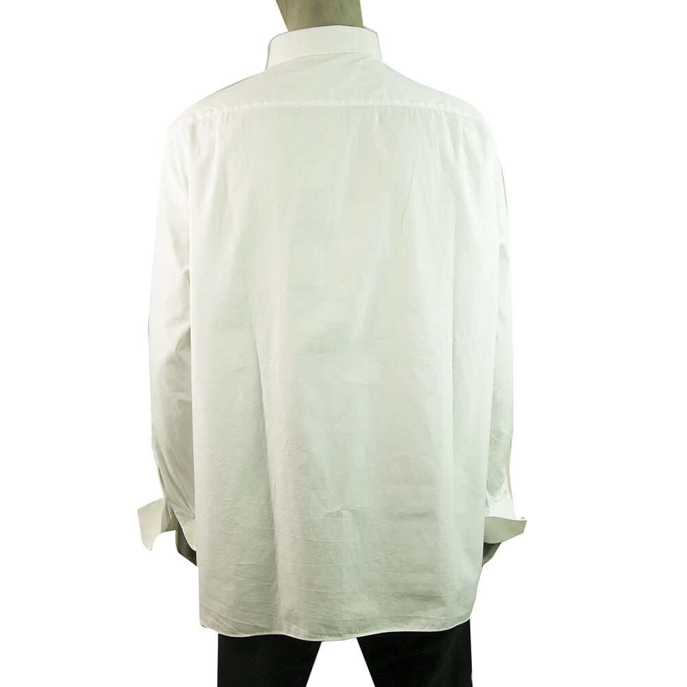 Ermenegildo Zegna Classic White Shirt Long Sleeve French Cuff Cotton Mens 45 - 2