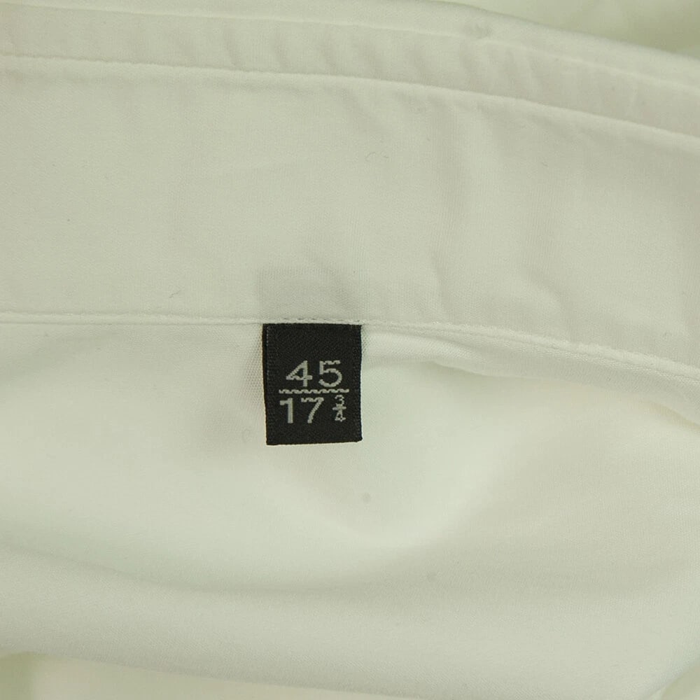 Ermenegildo Zegna Classic White Shirt Long Sleeve French Cuff Cotton Mens 45 - 4