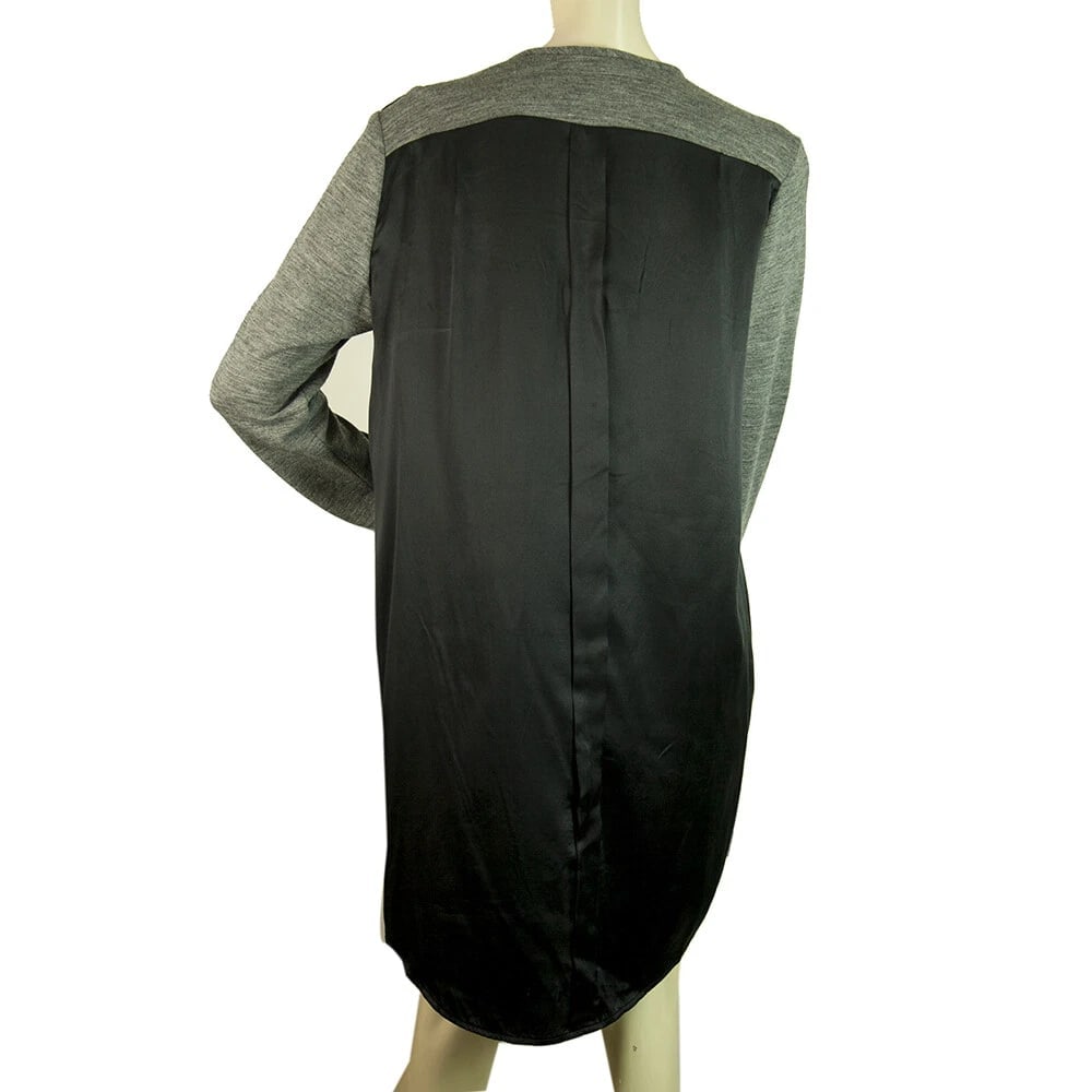 Derek Lam 10 Crosby Woolen Gray Silk Black Asymmetrical Mini Dress size 10 - 2