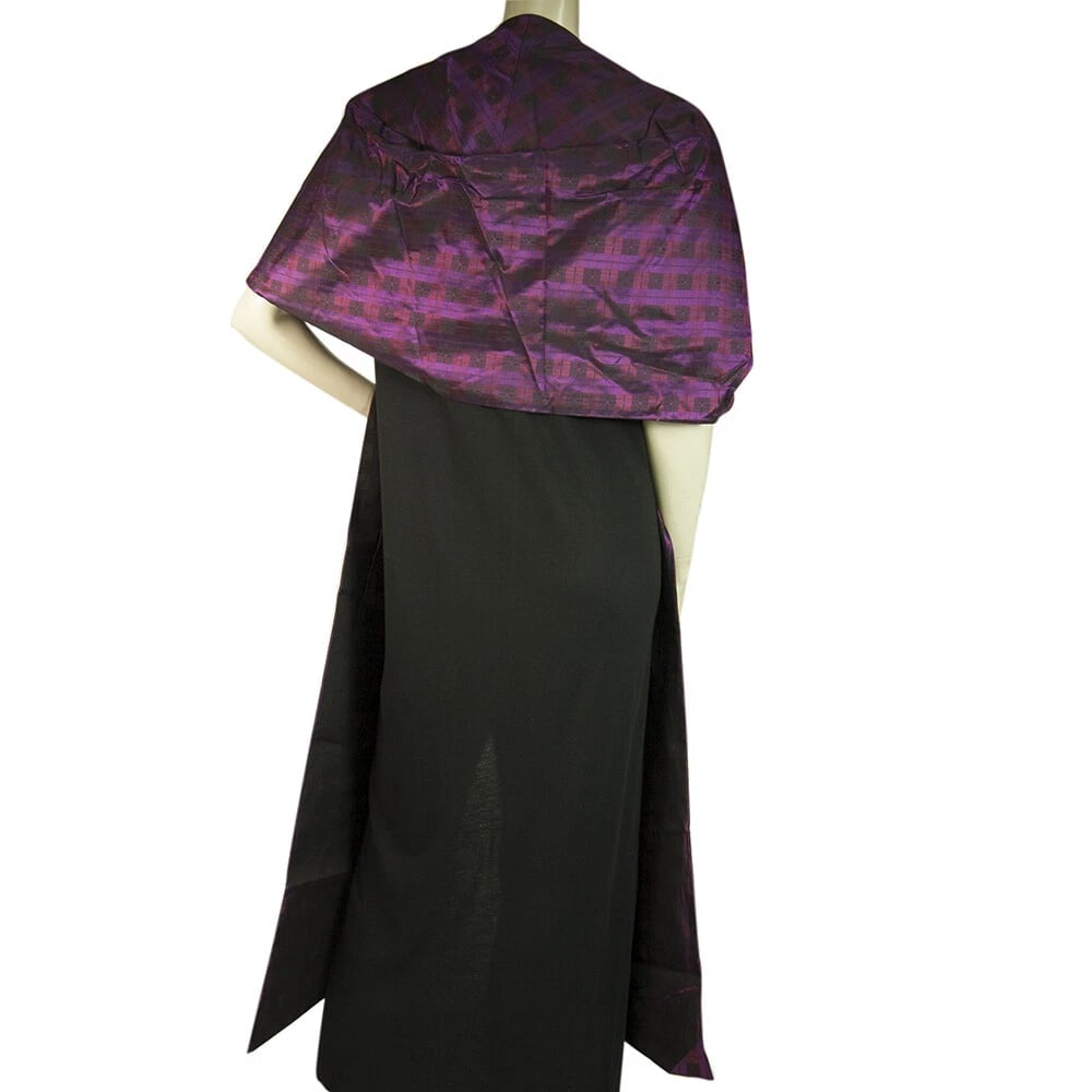 New Vivienne Westwood Abel Purple 100% Silk Jacquard Asymmetric Cape size UK 8 - 2