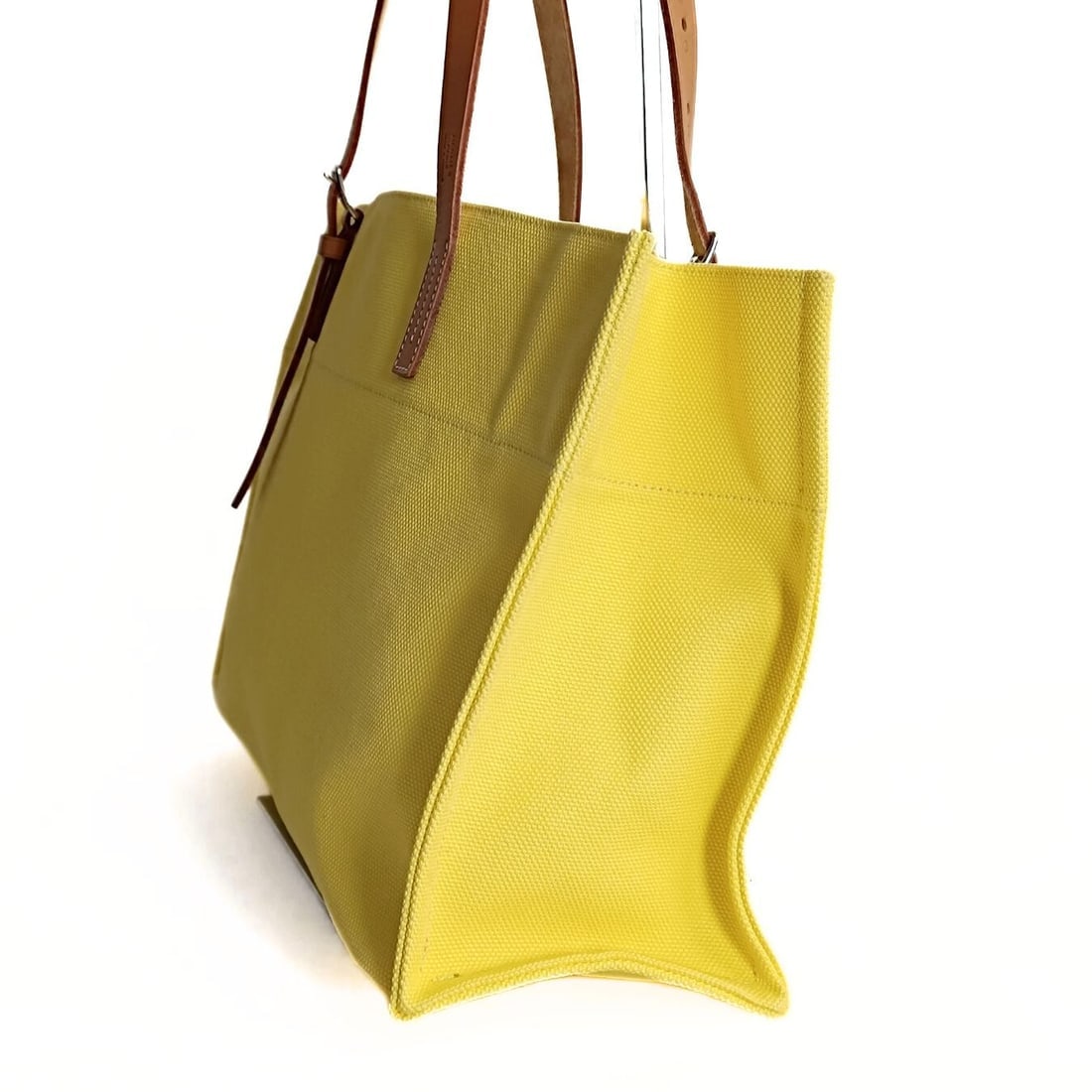 HERMES Étrivière shoulder bag in yellow canvas - 2