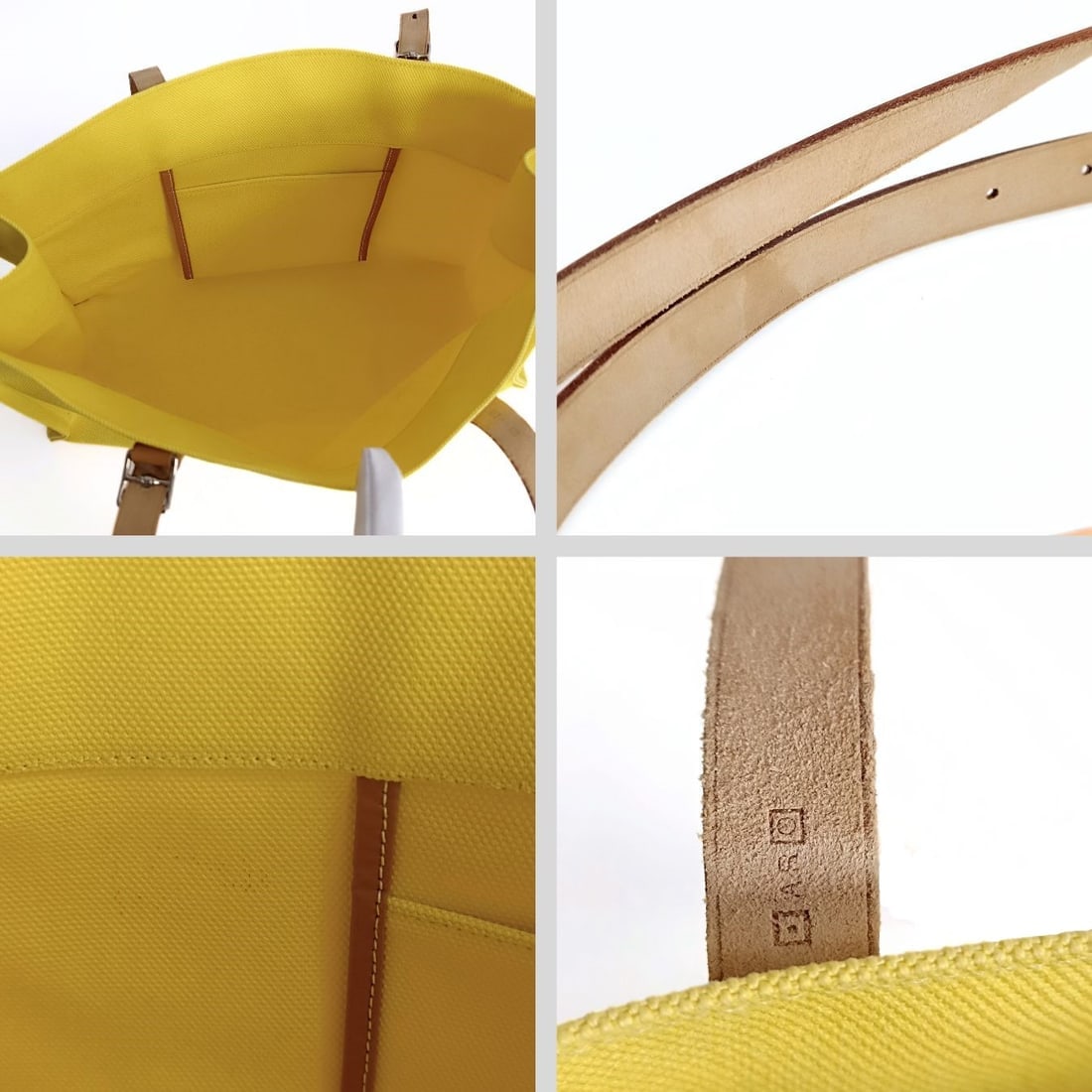 HERMES Étrivière shoulder bag in yellow canvas - 7