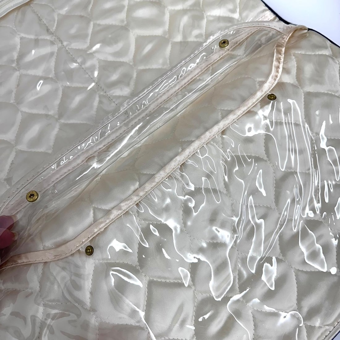 CHRISTIAN DIOR Unused Vintage Navy Blue Satin Travel Set - 14