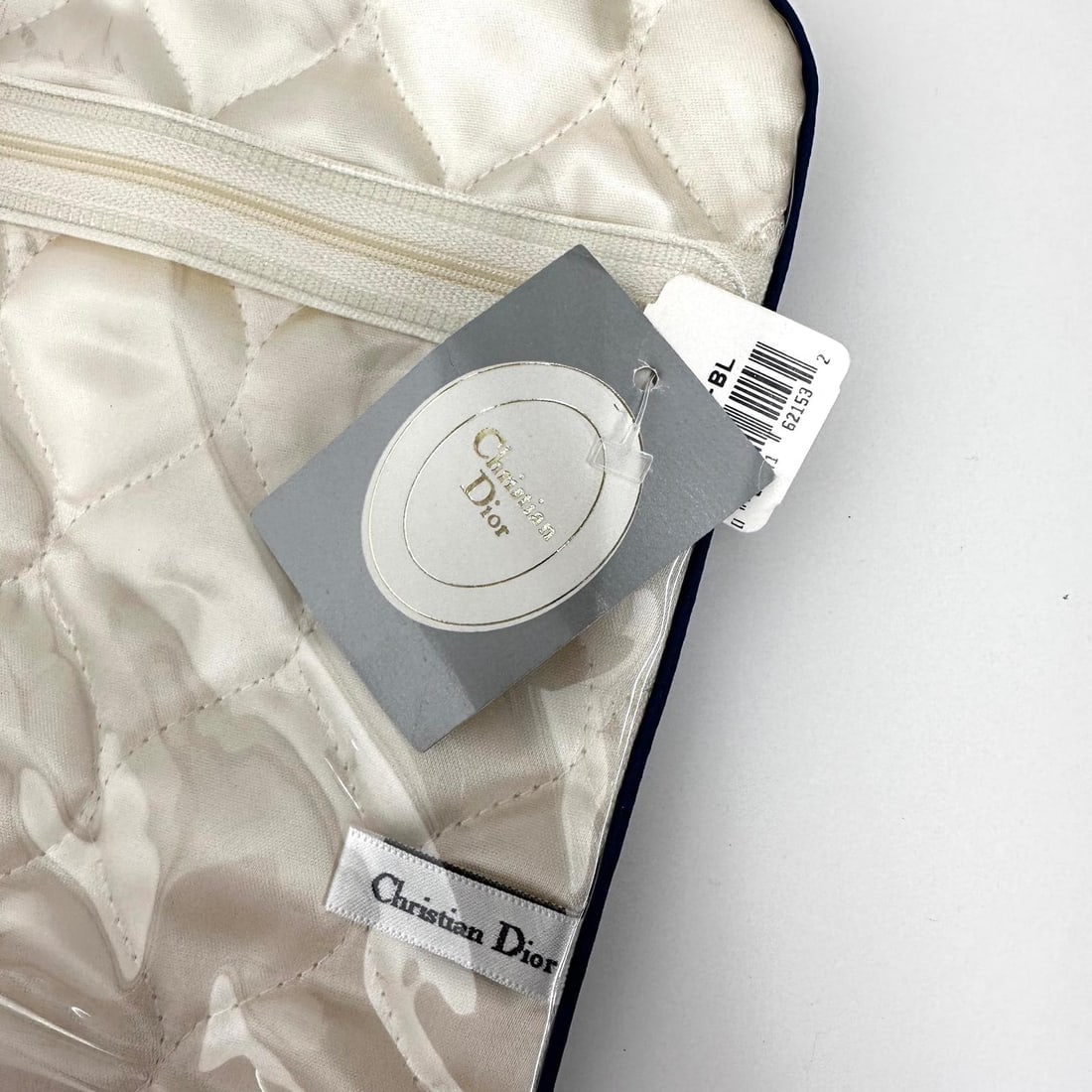 CHRISTIAN DIOR Unused Vintage Navy Blue Satin Travel Set - 15