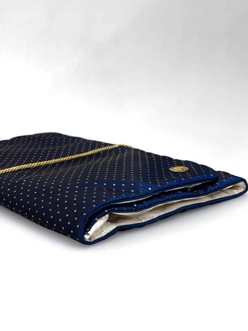 CHRISTIAN DIOR Unused Vintage Navy Blue Satin Travel Set - 17